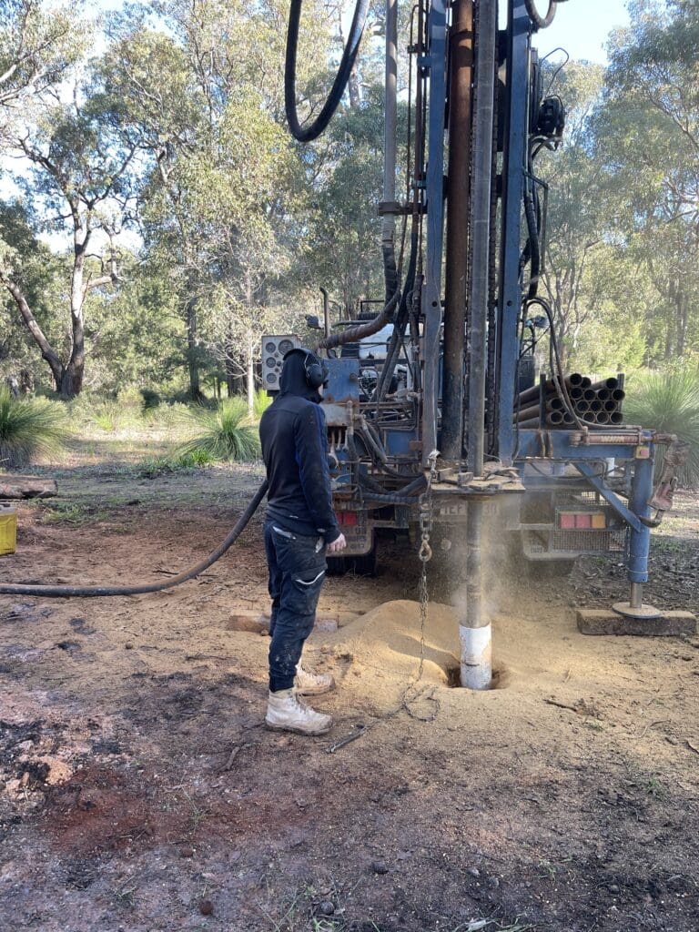 Drilling a new water bore in Perth Hills