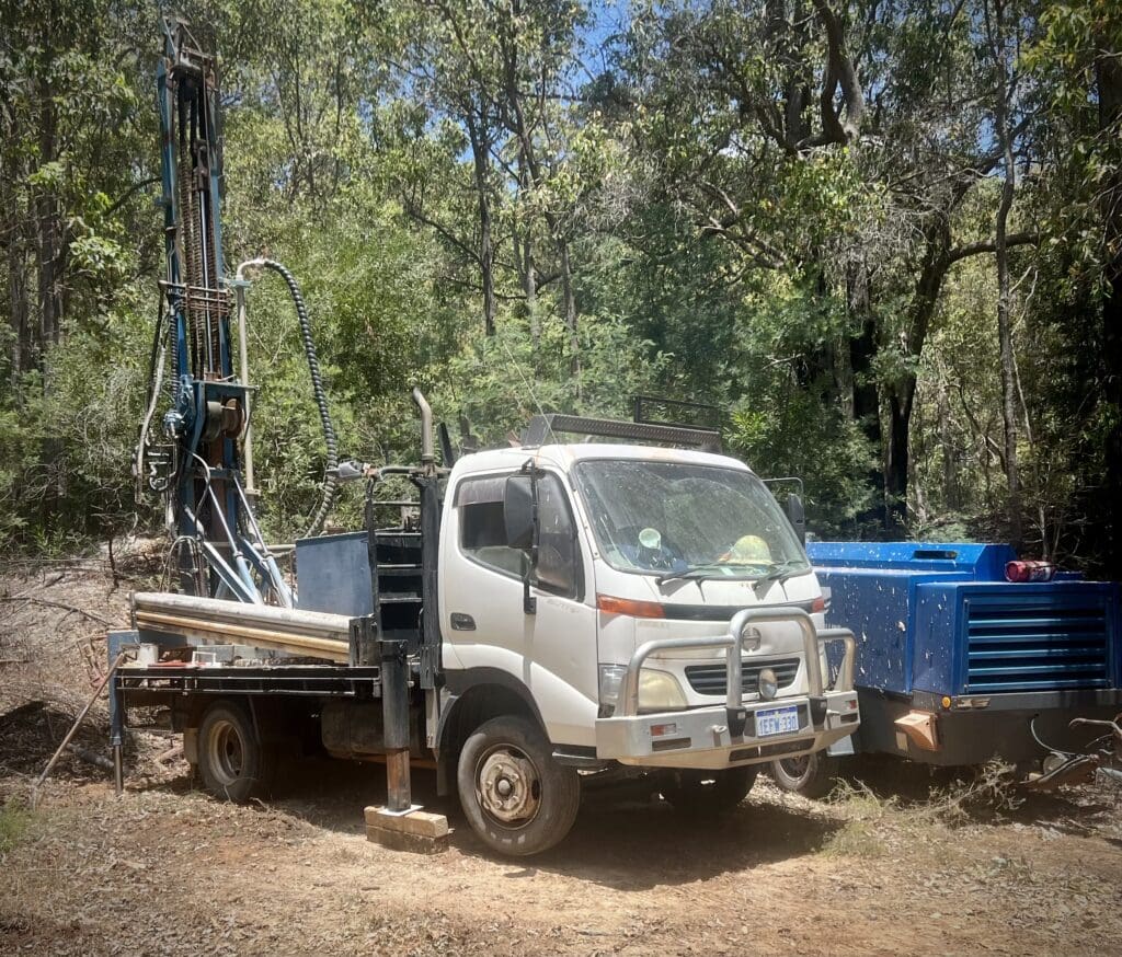 Drilling Rig new water bore in Mundaring Perth Hills